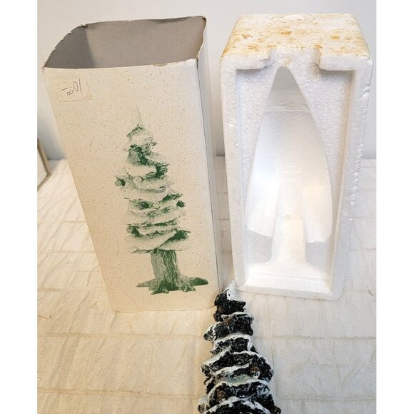 VTG 1991 Dept 56 Heritage Village 8'' Pole Pine Tree 5528-0 Cold Cast Porcelain - Picture 6 of 8